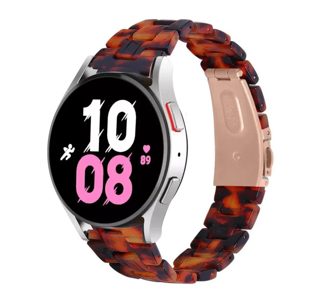 Metal Resin Strap, lava, on a watch, 3/4 front view