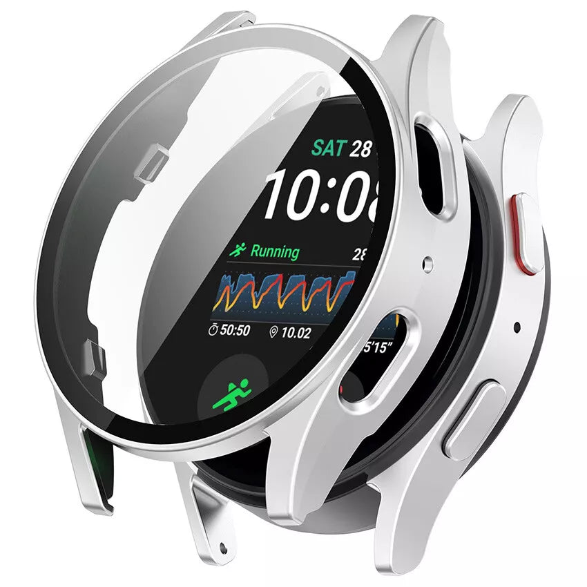Funda rígida con vidrio Samsung Galaxy Watch 7 44mm (plata)
