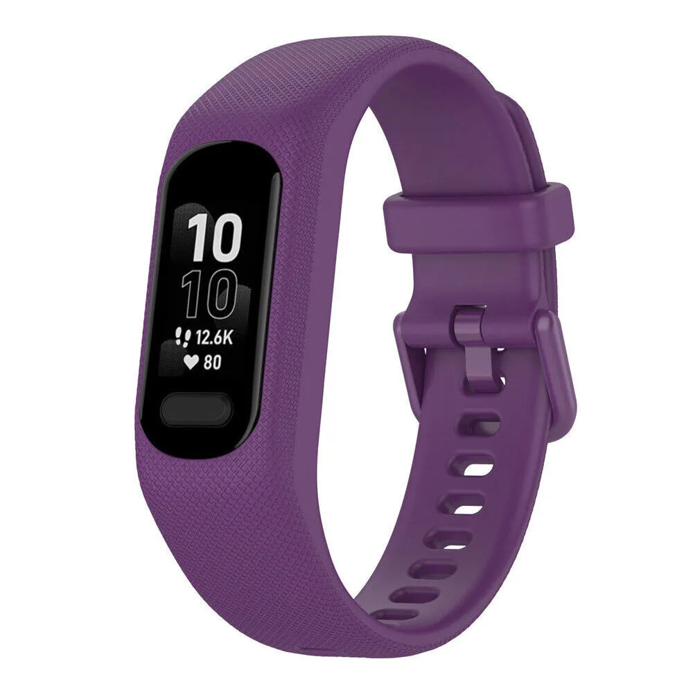 Silicone Strap, purple, on a watch, 3/4 front view