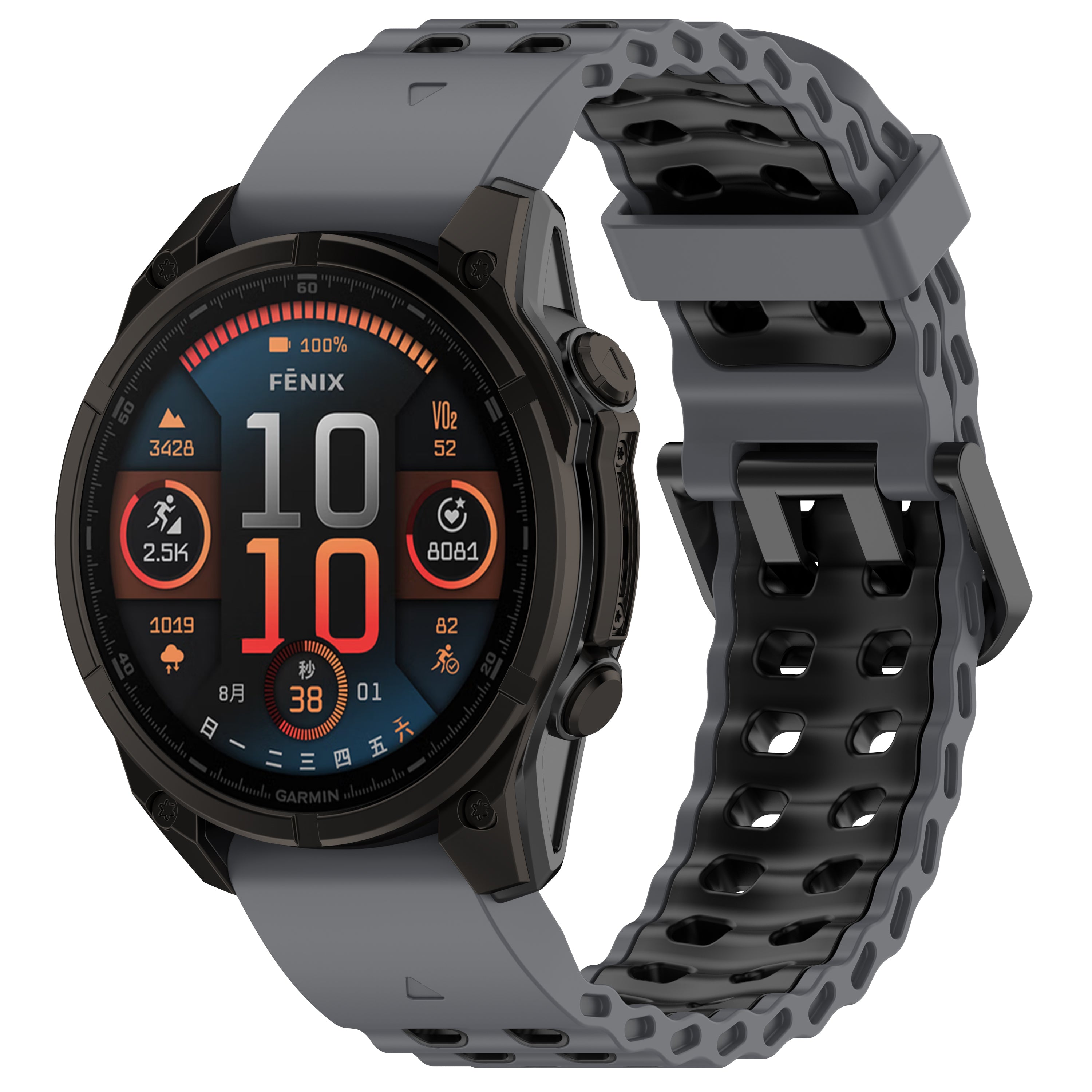 Garmin Tactix 7 Pro Wave Sport Strap (Dark Grey/Black)