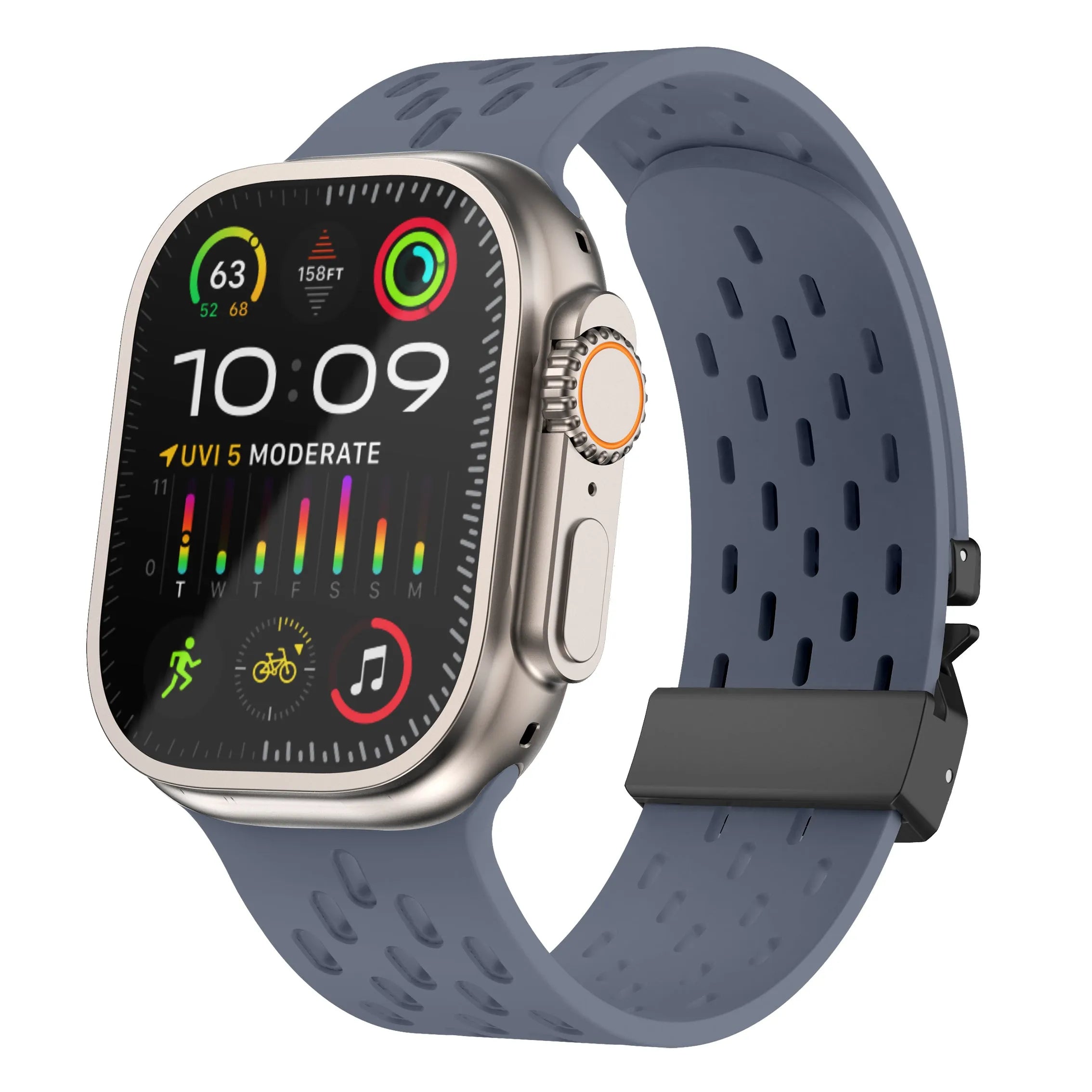 Correa silicona air con P-buckle Apple Watch (gris-azul)