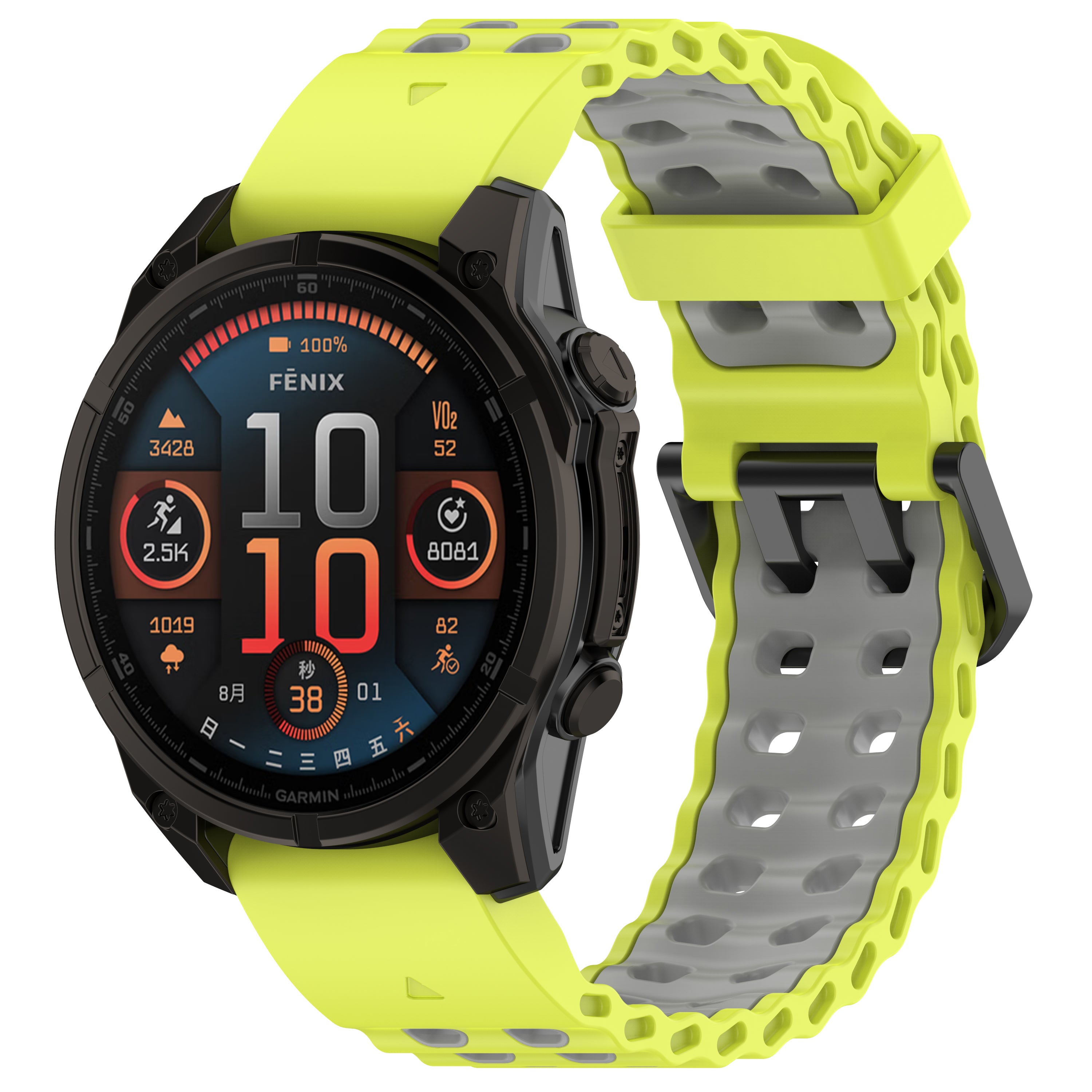 Garmin Tactix 7 Pro Wave Sport Strap (Lime/Dark Grey)