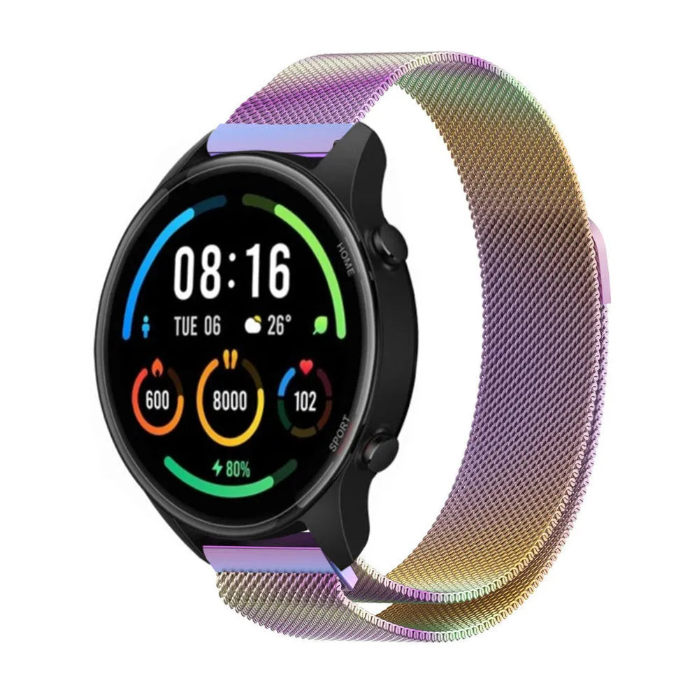 Milanese Strap, on a watch, 3/4 front view