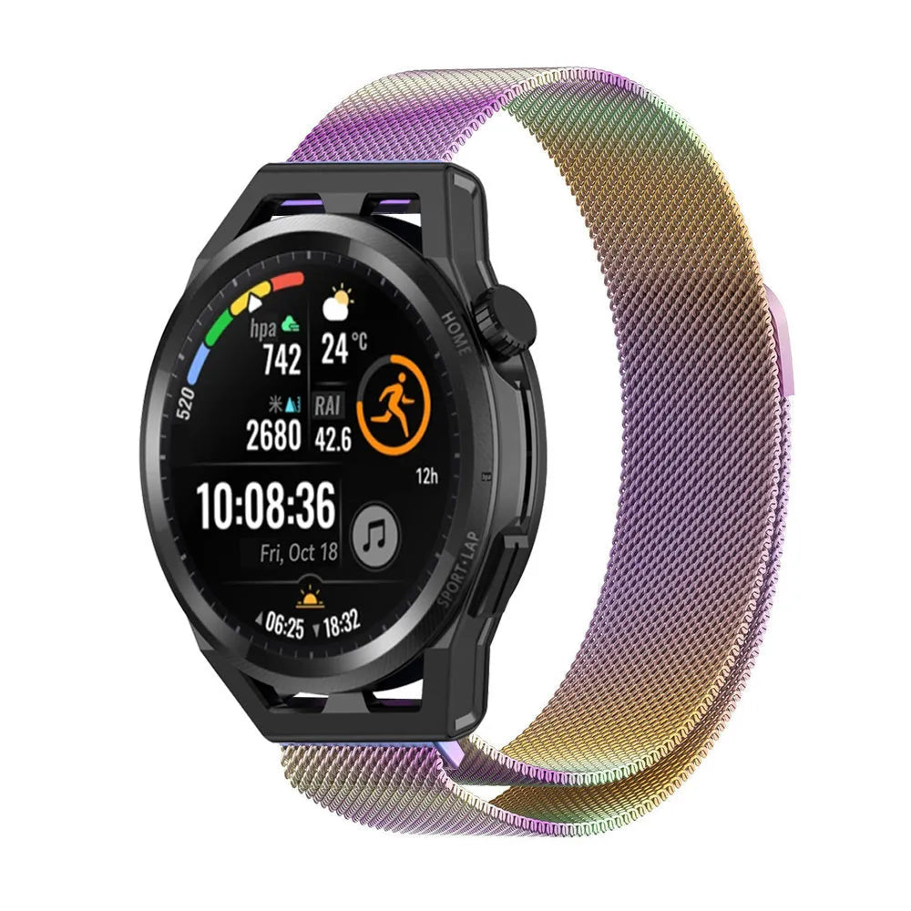 Milanese Strap, on a watch, 3/4 front view