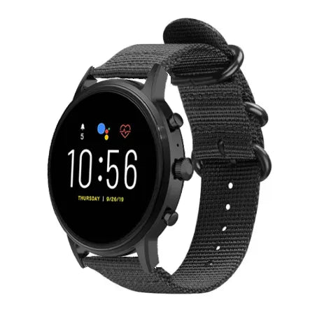 Bracelet nylon con hebilla Fossil Gen 4 Explorist HR (negro)