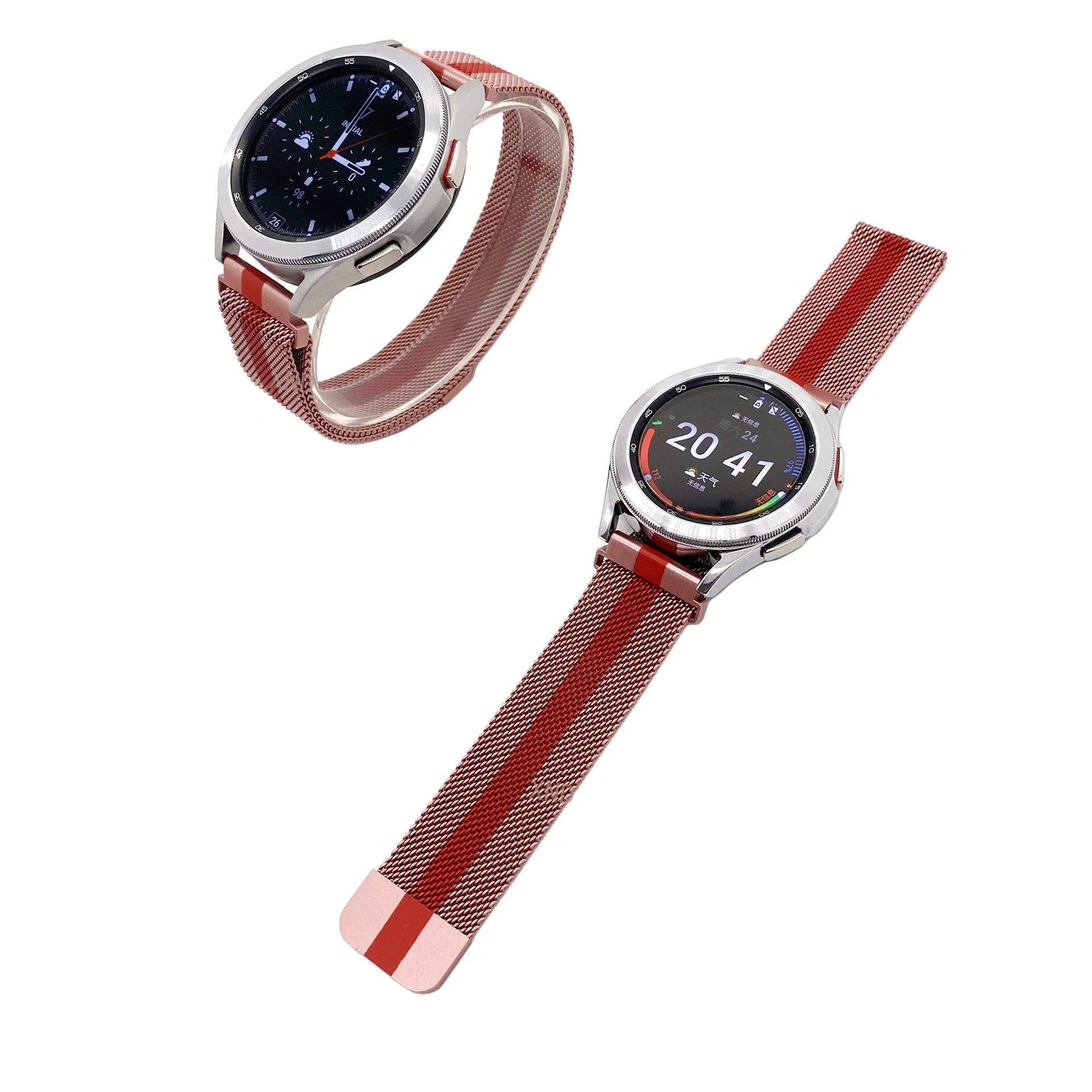 Milanese Strap, on a watch, 3/4 front view