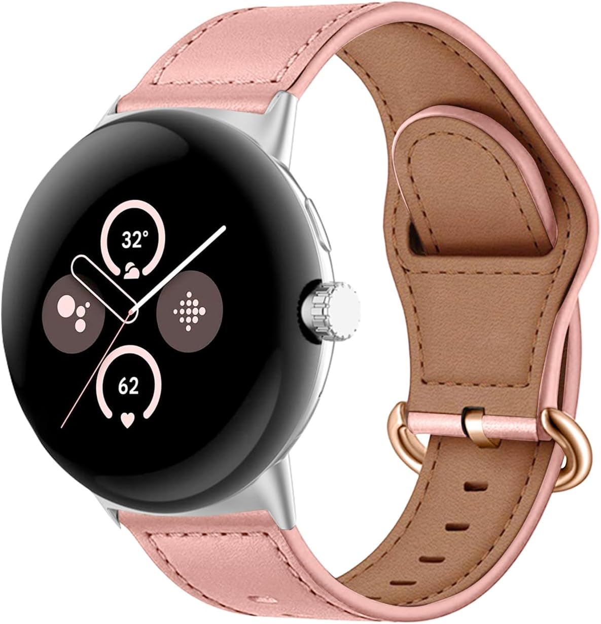 Correa cuero con hebilla Google Pixel Watch 5 - 41mm (rosa)