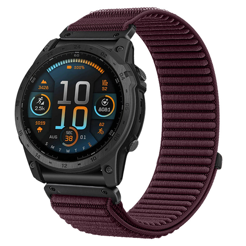 Correa nylon ondulada Garmin Fenix 8 - 43mm (ciruela)