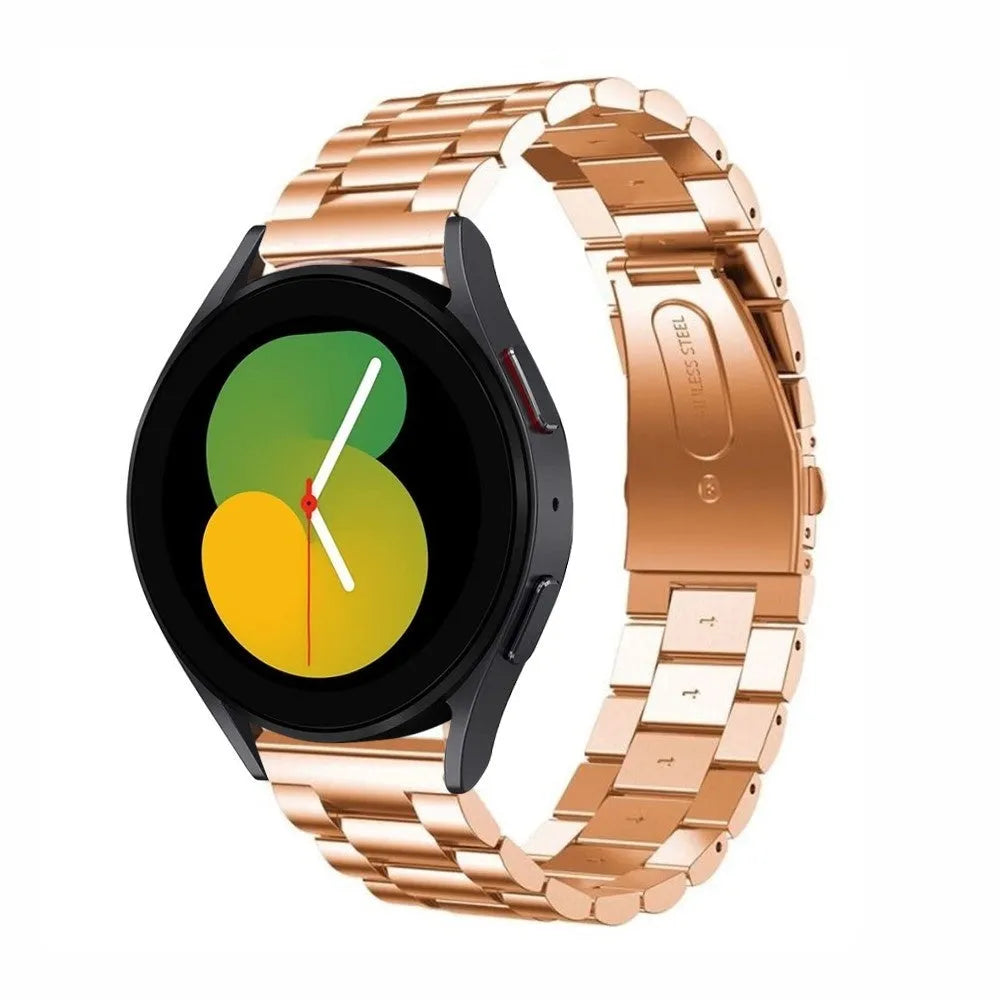 Steel Strap, rose gold, on a watch, 3/4 front view