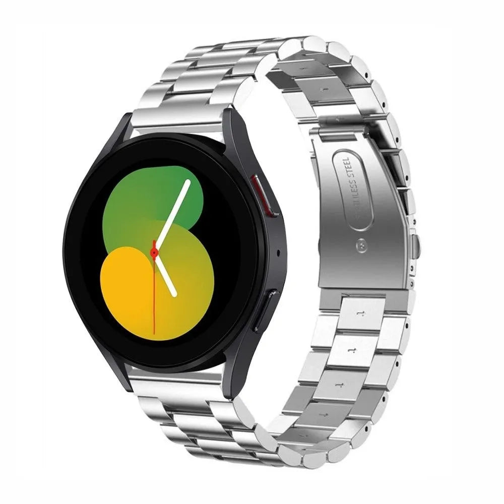 Steel Strap, silver, on a watch, 3/4 front view