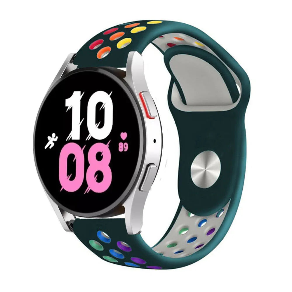 Silicone Sport Strap, on a watch, 3/4 front view