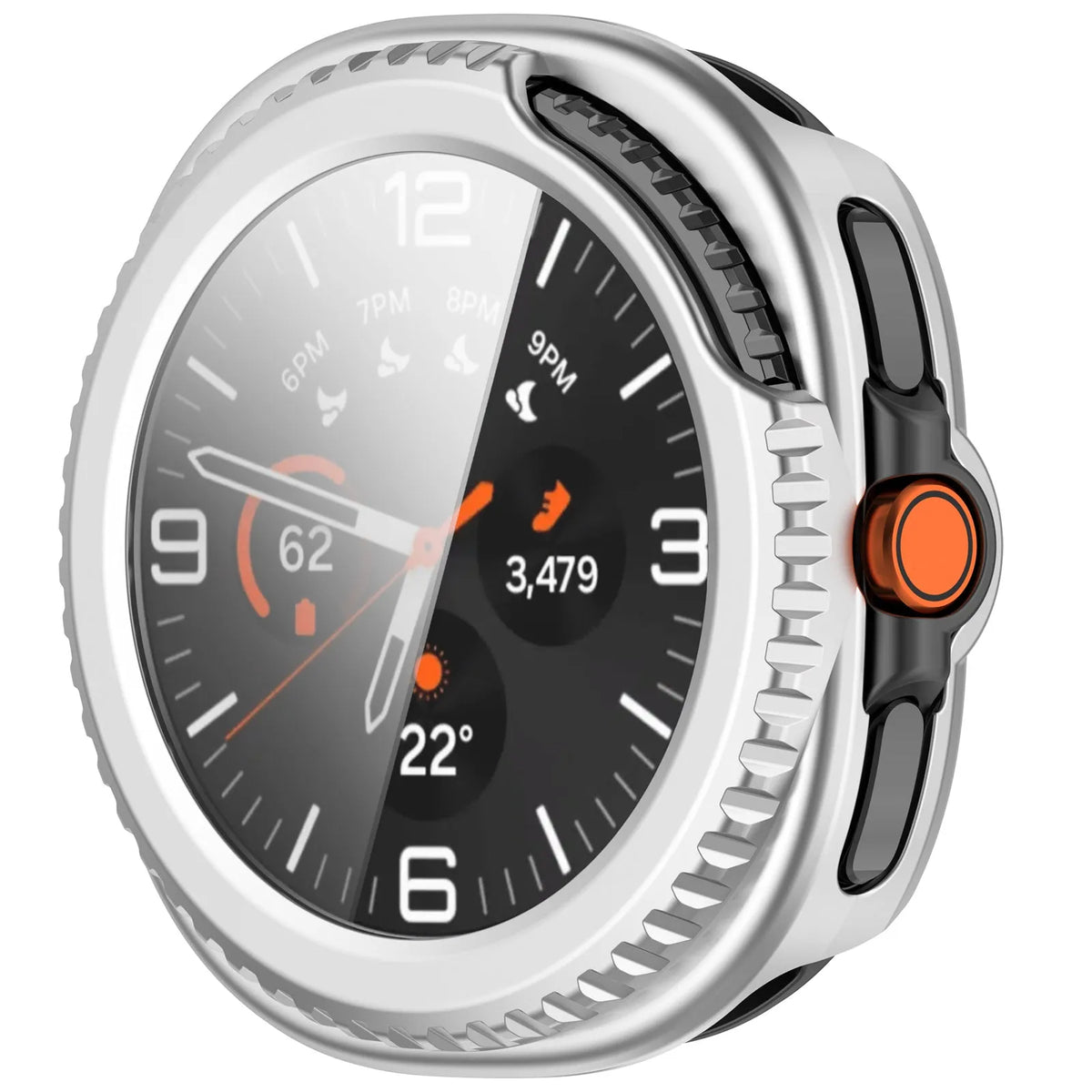 Funda con vidrio Samsung Galaxy Watch 8 Classic (plateado)