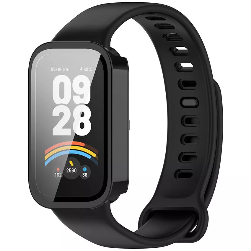 Funda rígida con cristal Xiaomi Smart Band 9 Active (negra)
