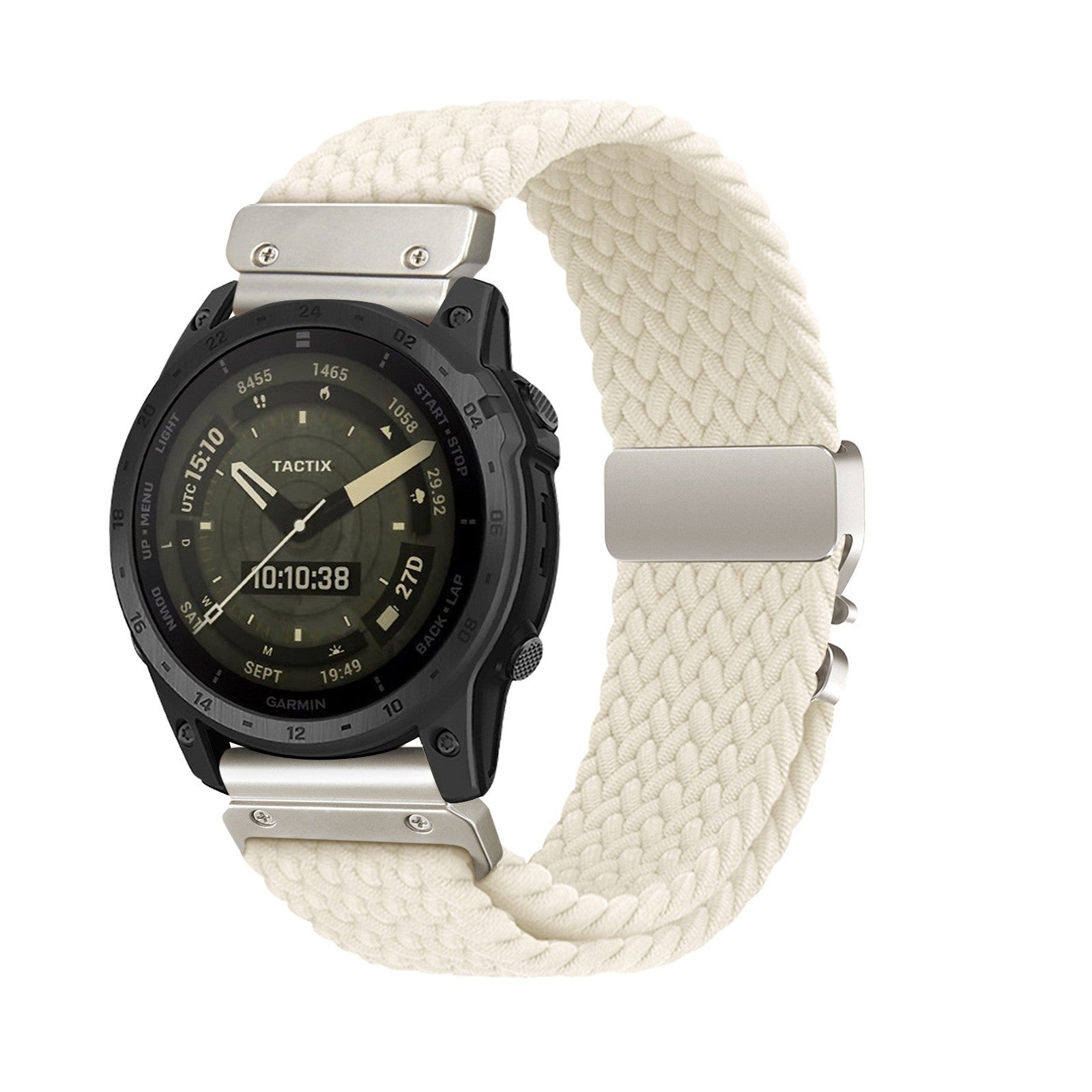 Correa trenzada con hebilla-P Garmin Fenix 7s (blanco estrella)