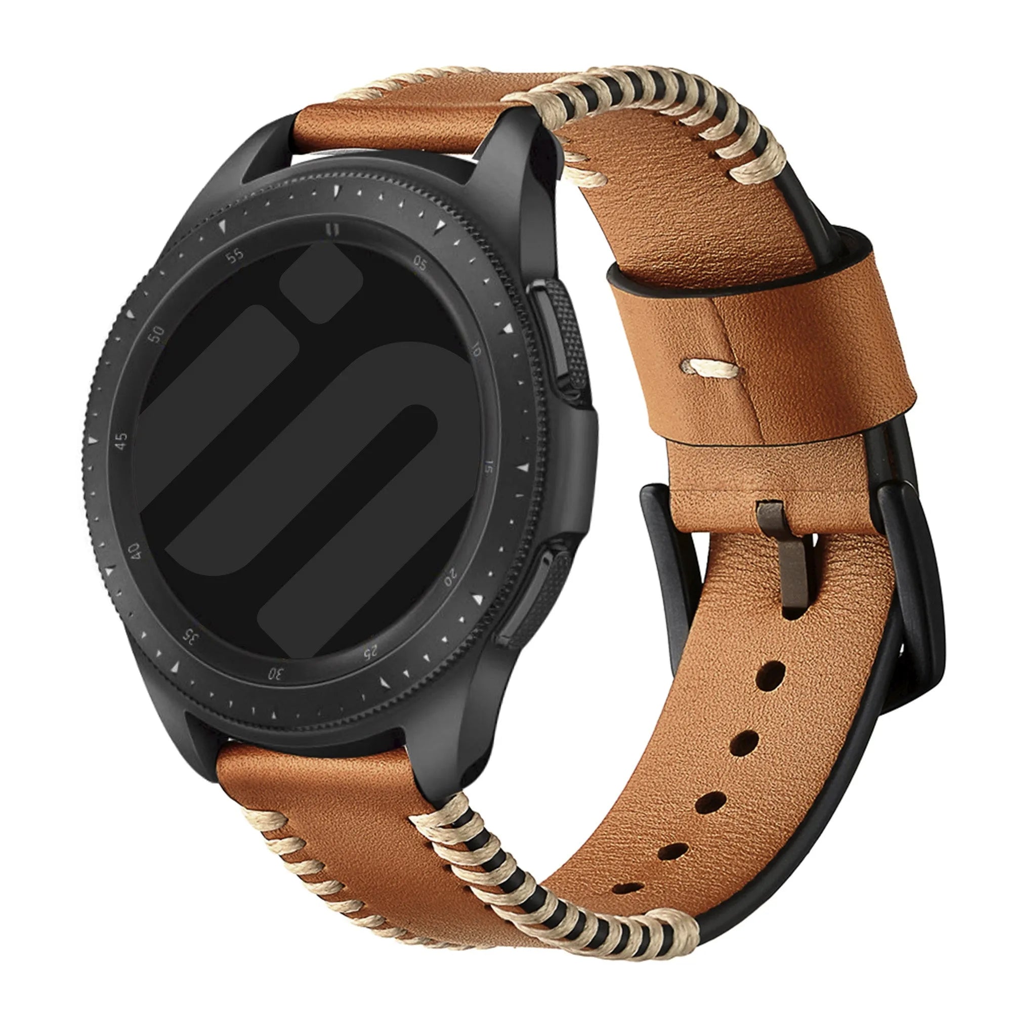 Correa de cuero cosida Amazfit GTR Mini (marrón)