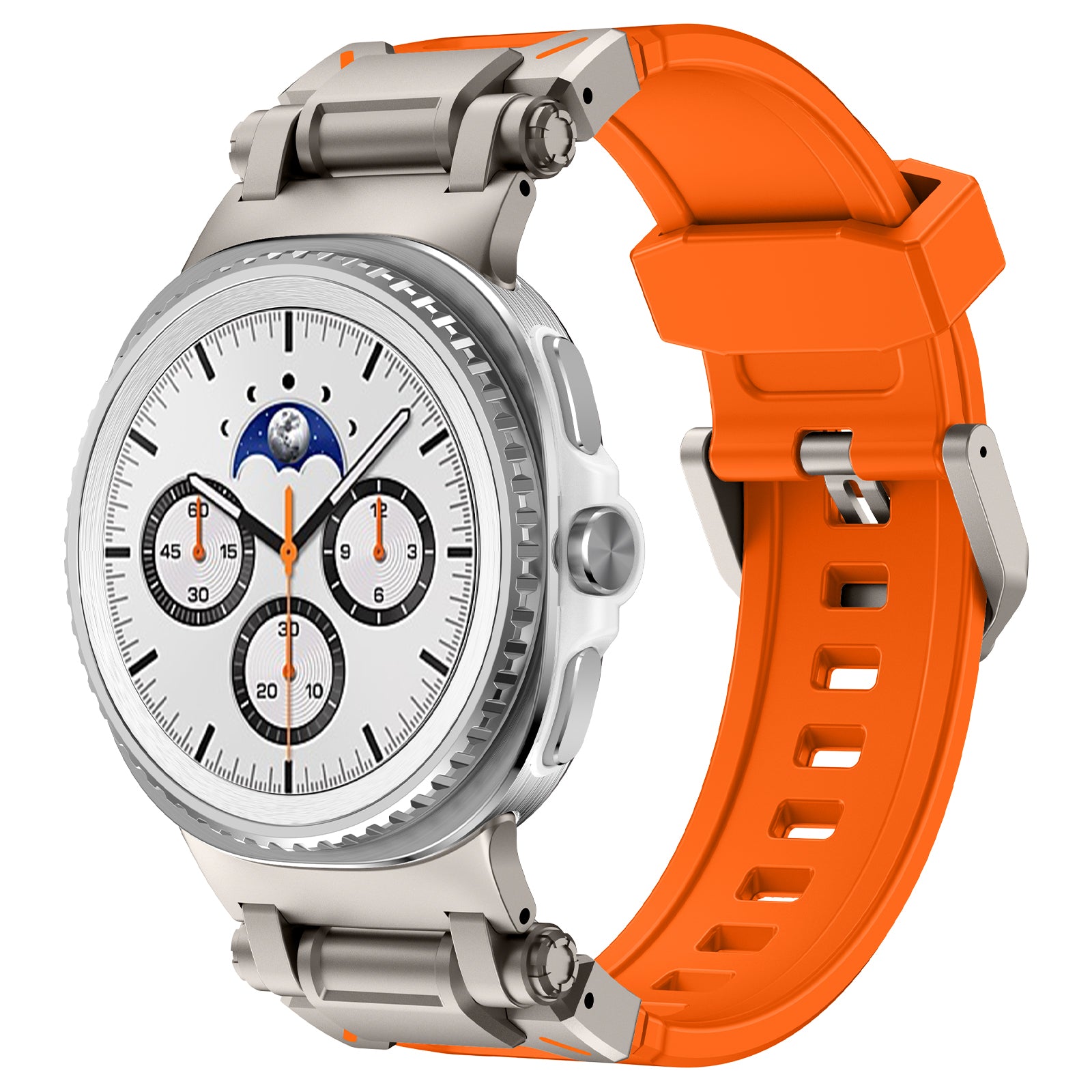 Correa silicona 'Explorer' Samsung Galaxy Watch 8 44mm (naranja con titanio)