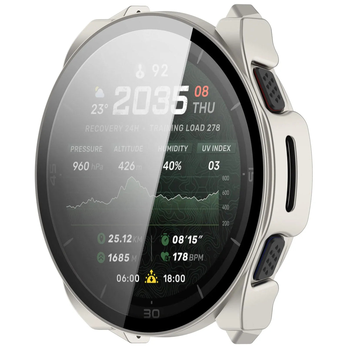 Funda rígida con cristal Amazfit Cheetah 2 Ultra (titanio)