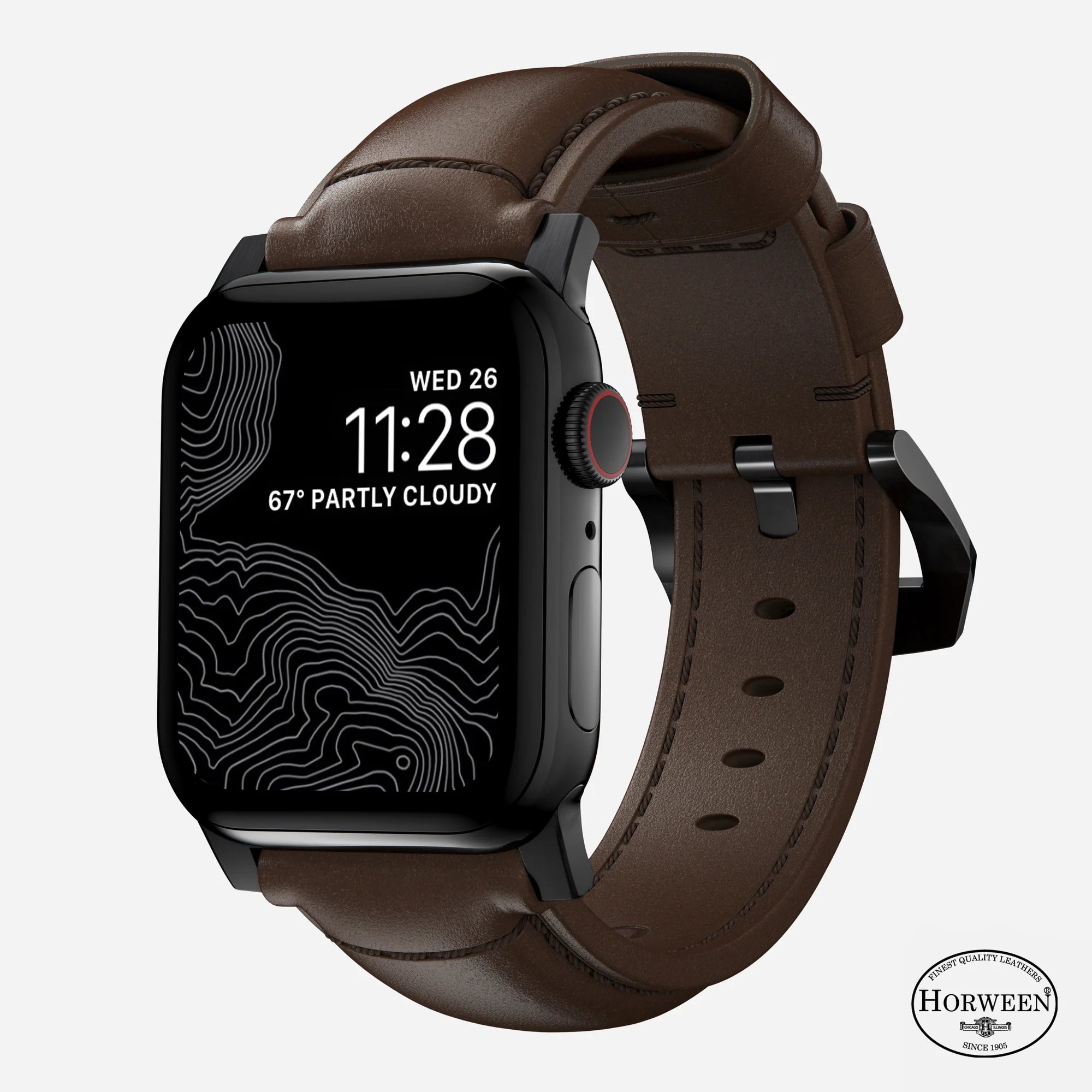 Nomad Correa cuero tradicional Apple Watch (marrón/negro)