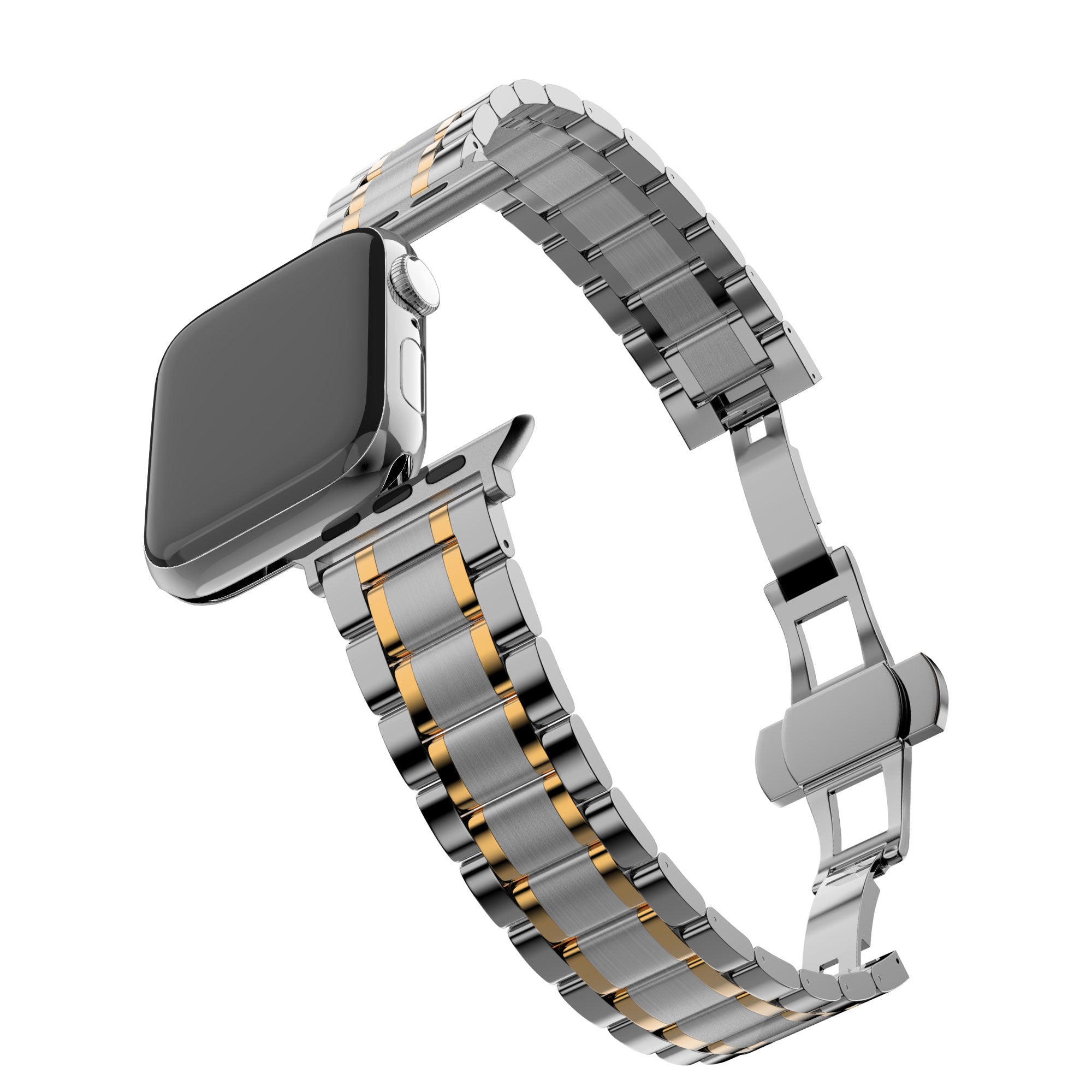 Bandz Correa acero con eslabones 'Deluxe' Apple Watch Ultra (plata/oro)