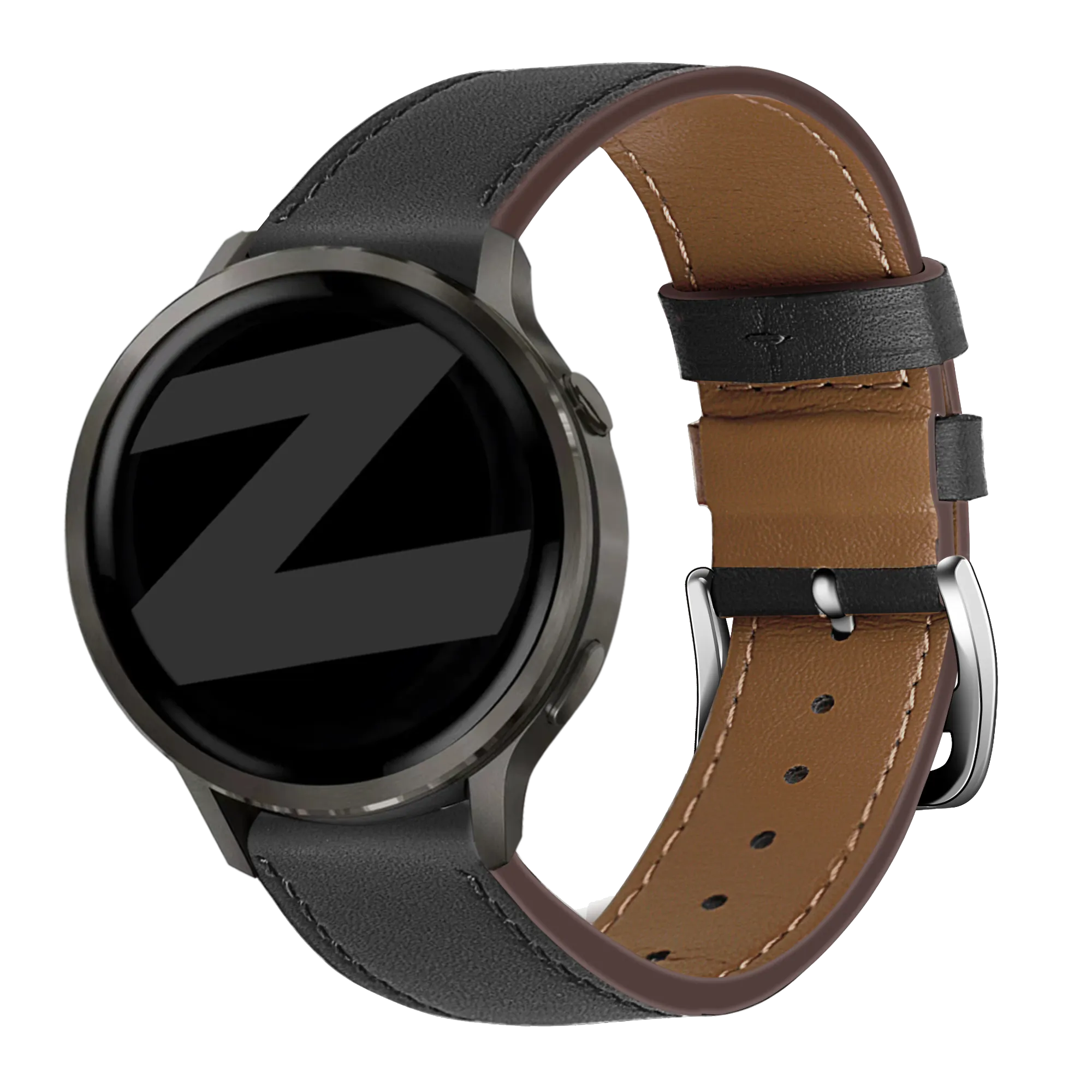 Bandz Correa cuero 'Wave' Garmin Vivoactive 4 (negro)