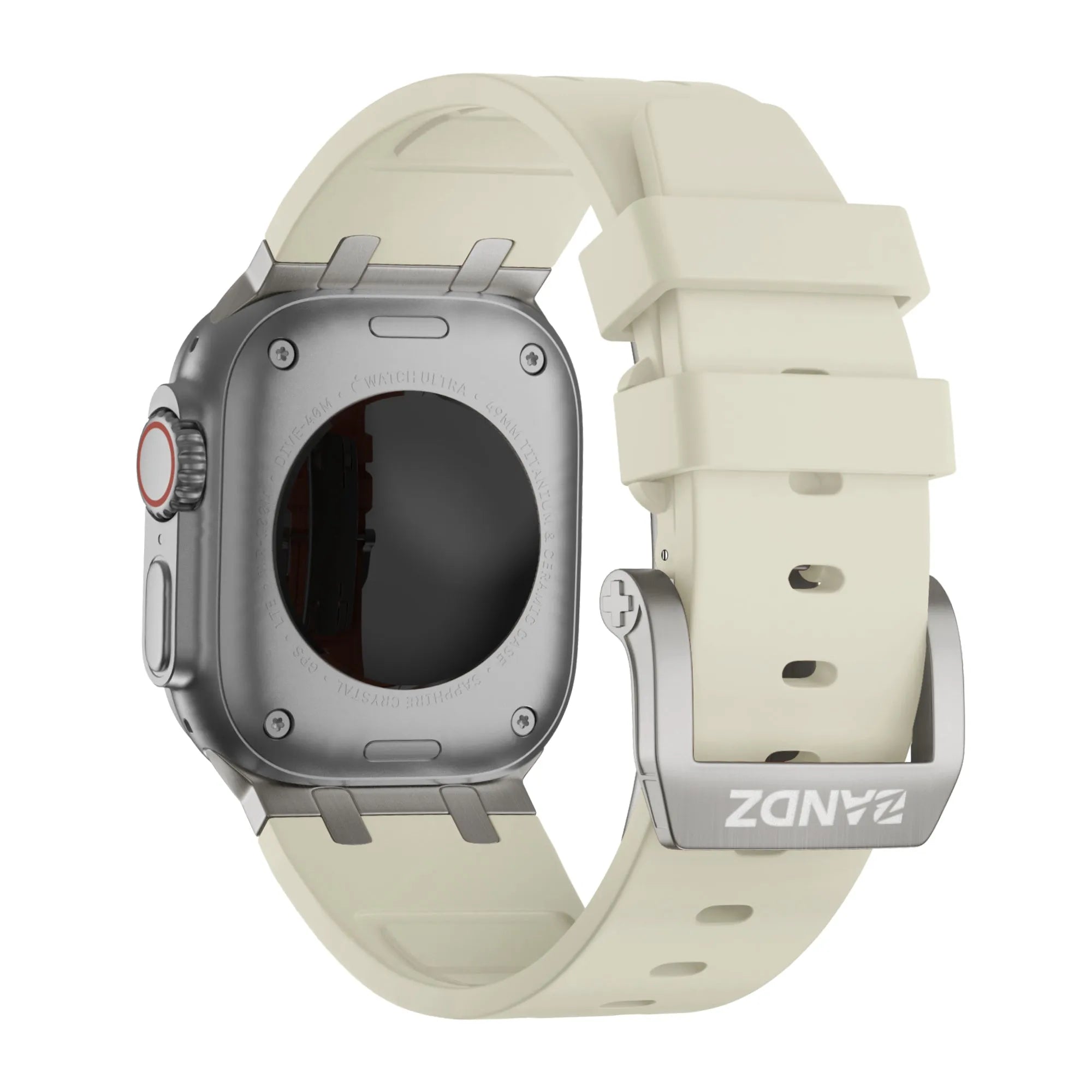 Bandz Correa silicona 'Luxe Liquid' Apple Watch (beige/titanio)