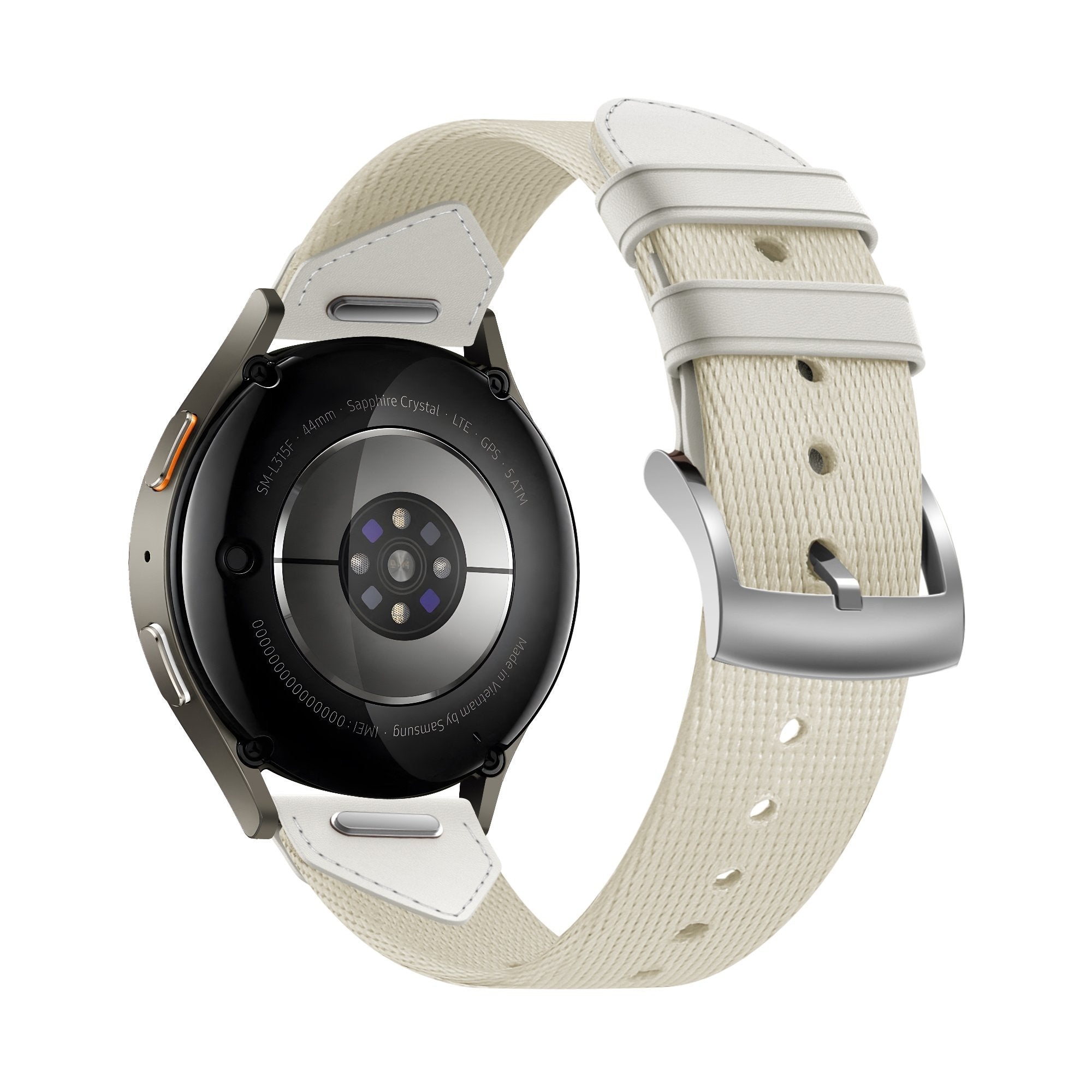 Bandz Correa cuero híbrida 'Easy Fit' Huawei Watch GT 5 - 41mm (blanco estrella)