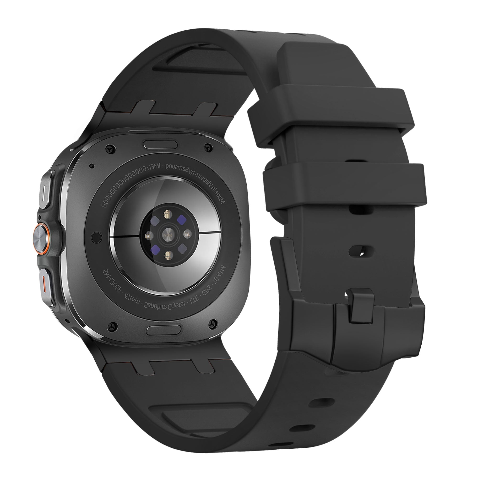 Bandz Samsung Galaxy Watch Ultra 2 Silicone Strap 'Luxe Liquid' (Orange/Black)