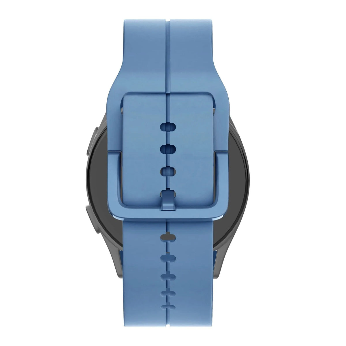 Silicone Strap 'Extreme', grey-blue, on a watch, 3/4 rear view