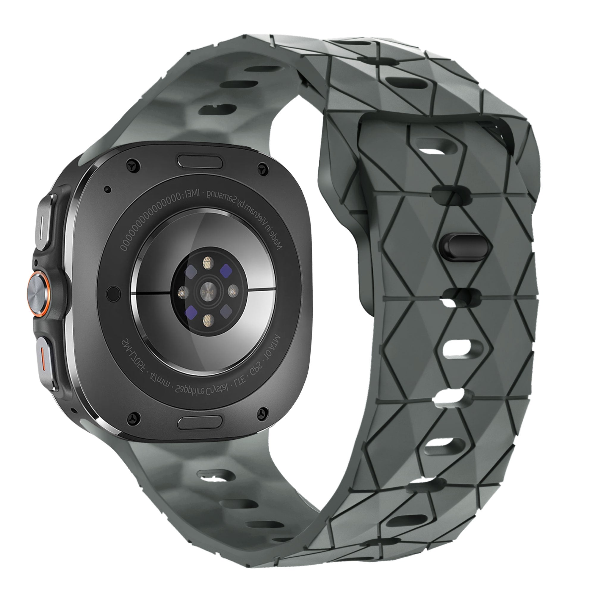 Samsung Galaxy Watch Ultra 2 Silicone Strap Hexagons (Dark Grey)