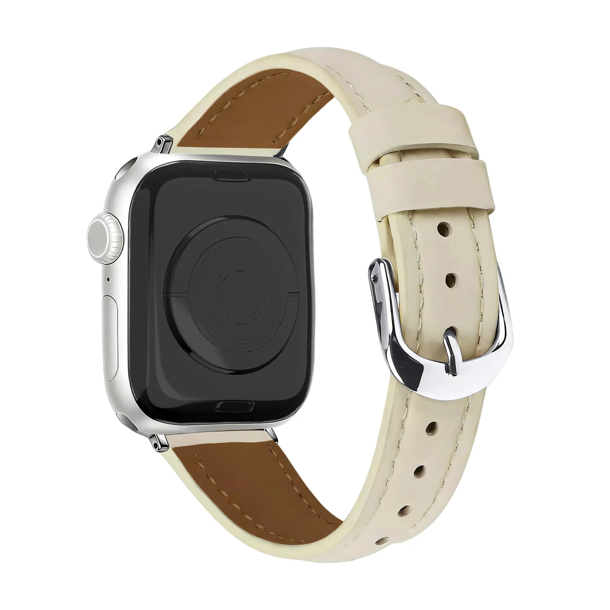 Correa cuero 'Slimfit' Apple Watch (beige claro)