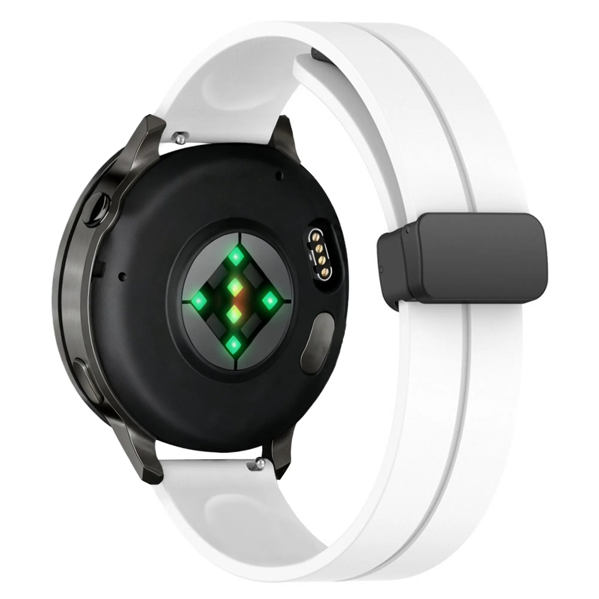 Bandz Garmin Forerunner 255 Silicone Strap with D-Buckle (White)