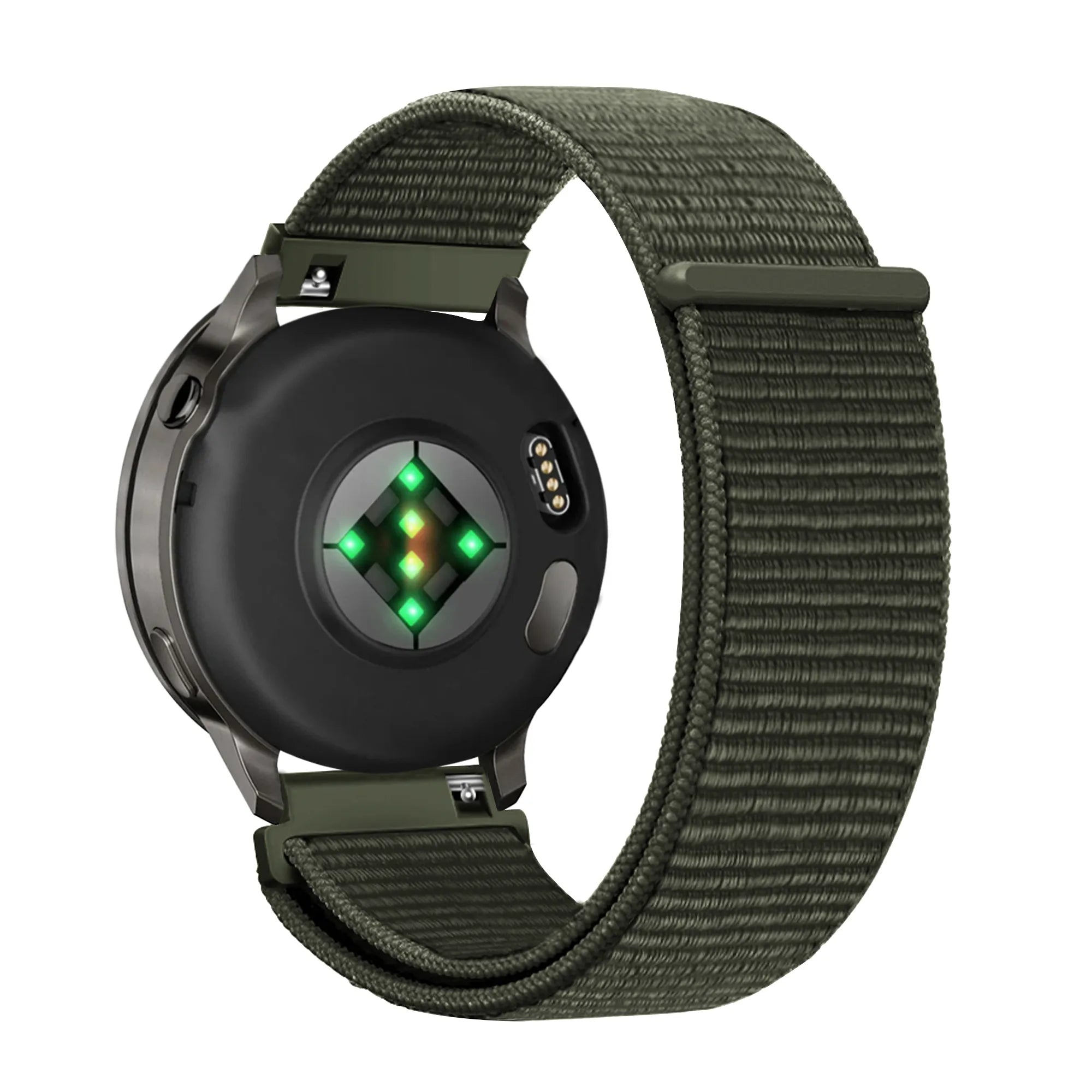 Bandz Garmin 18mm Nylon Loop Strap (Dark Green)