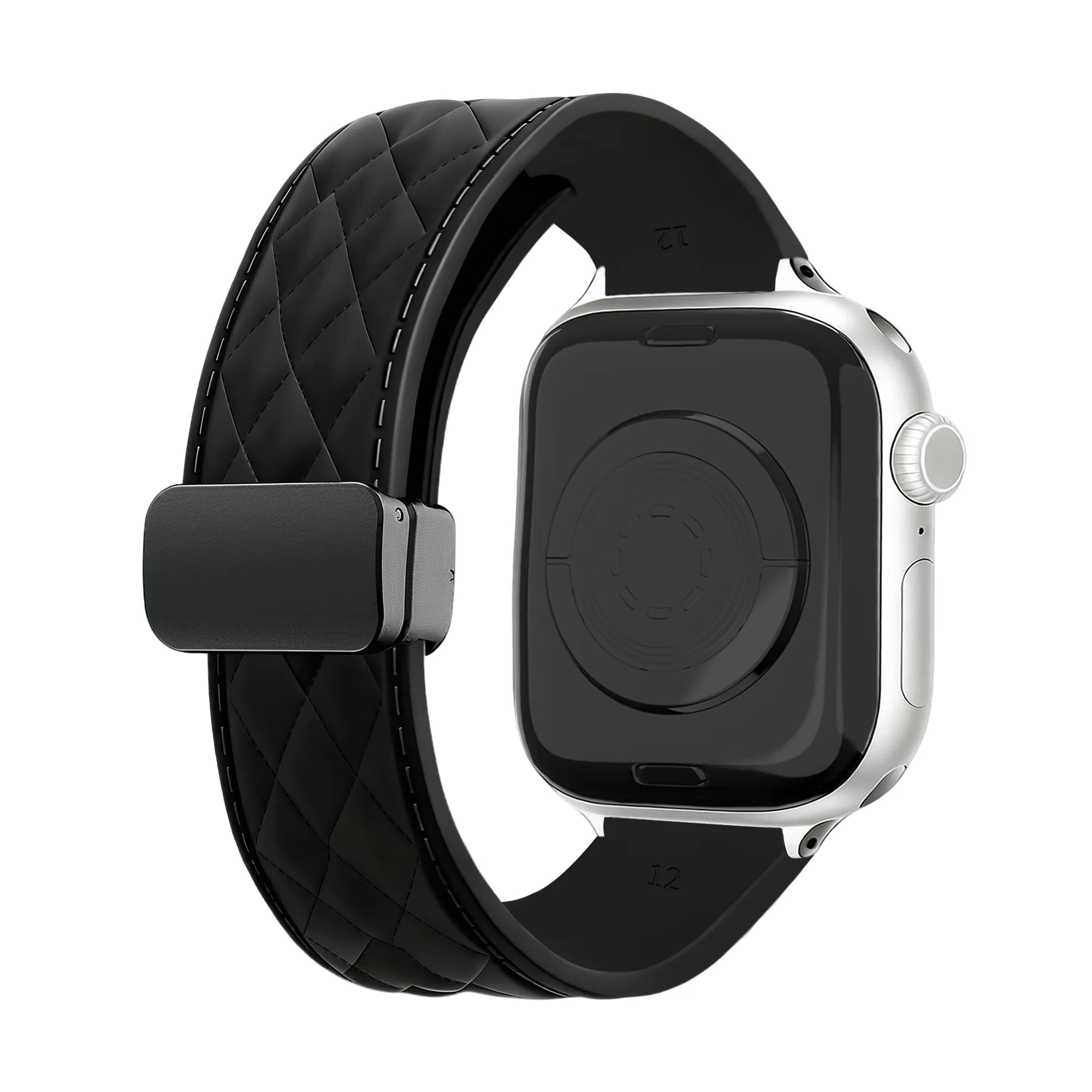 Correa silicona 'Diamond' con hebilla Apple Watch (negro)