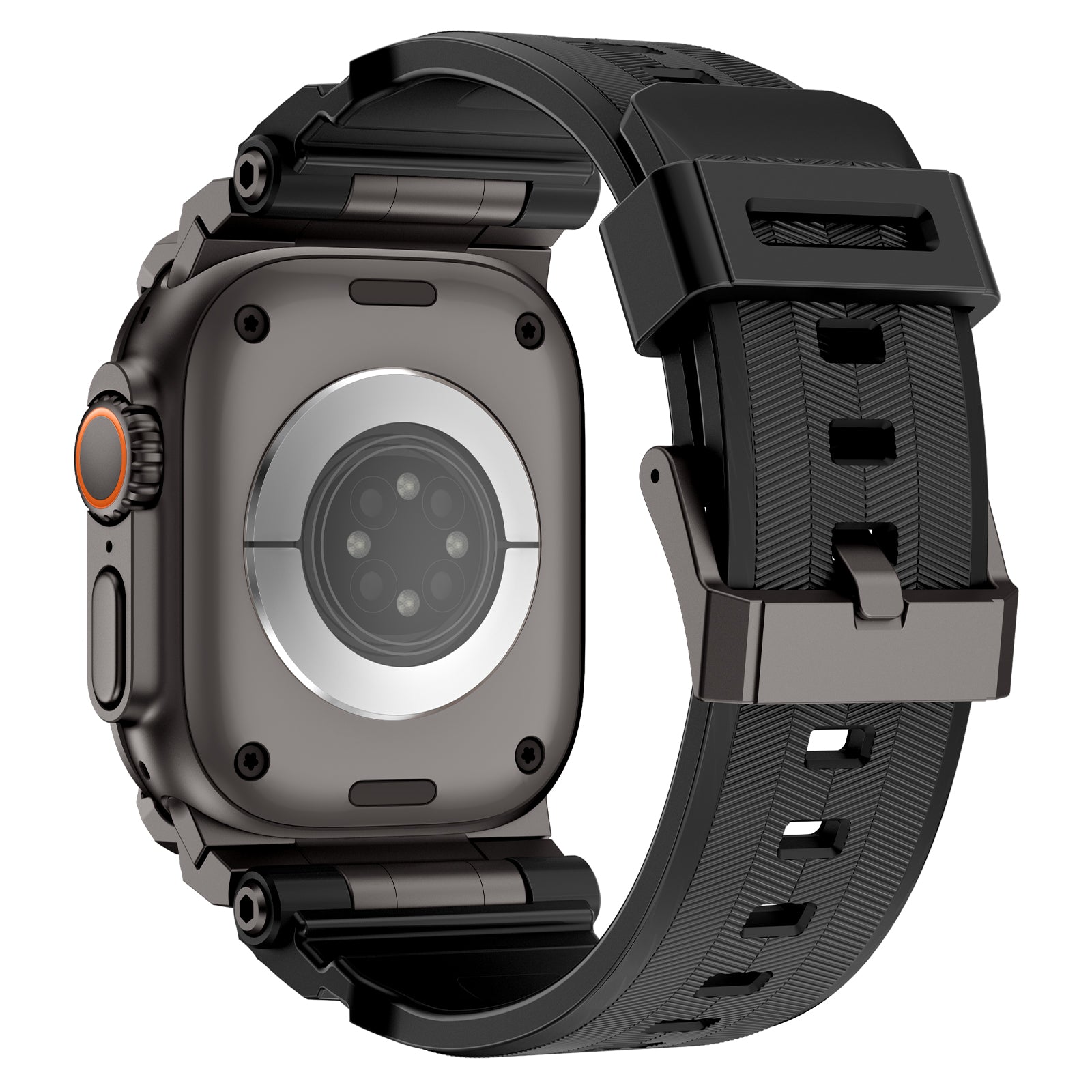 Correa silicona 'Cuatro garras' Apple Watch Ultra (negro con negro)