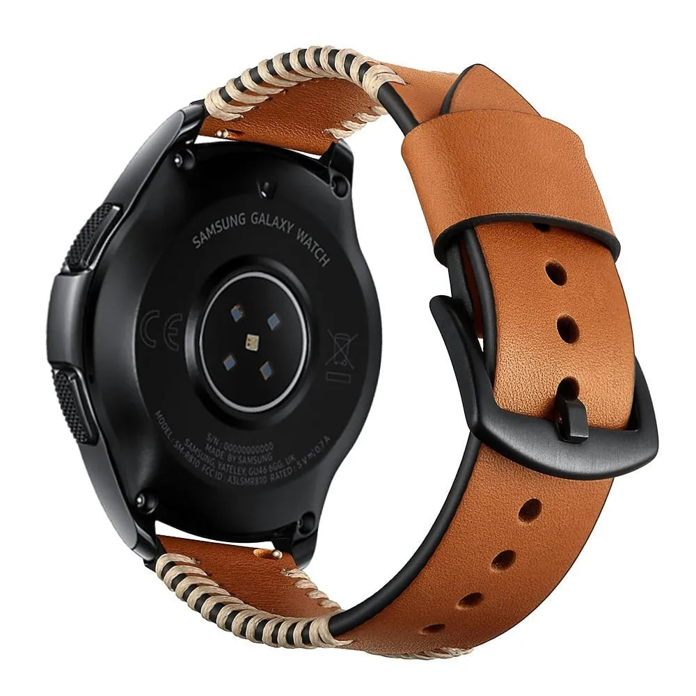 Correa cuero cosida Motorola Moto Watch - 47mm (marrón)