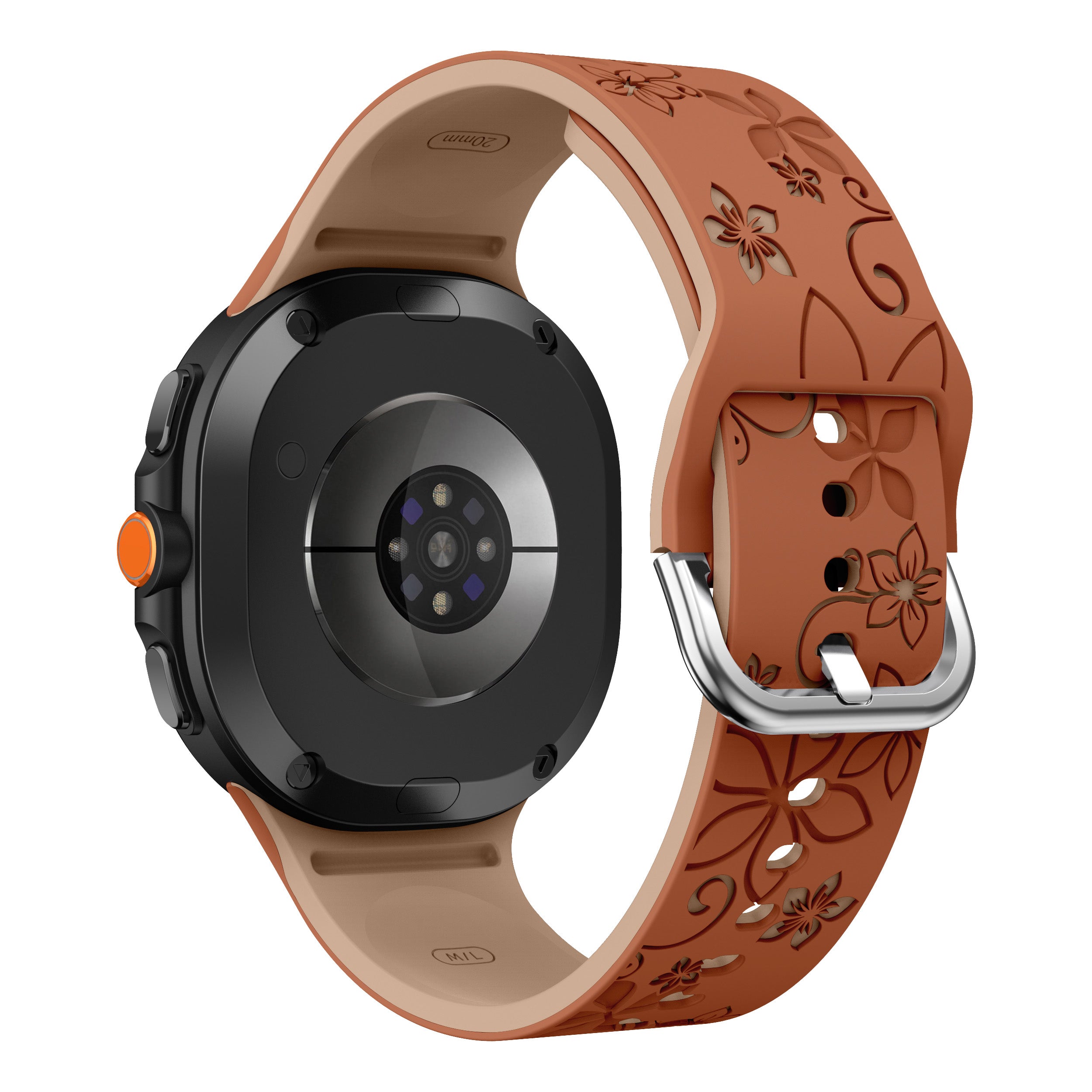 Correa silicona con flores Samsung Galaxy Watch 8 Classic (marrón/beige)