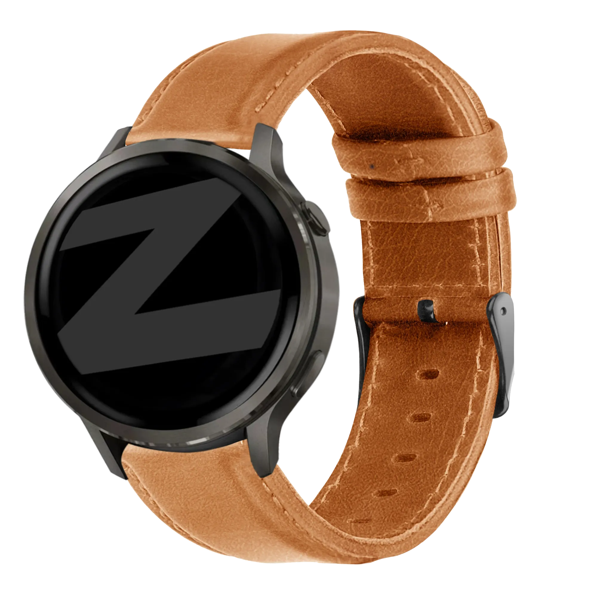 Bandz Garmin Forerunner 570 - 47mm Leather Strap 'Classic' (Brown)