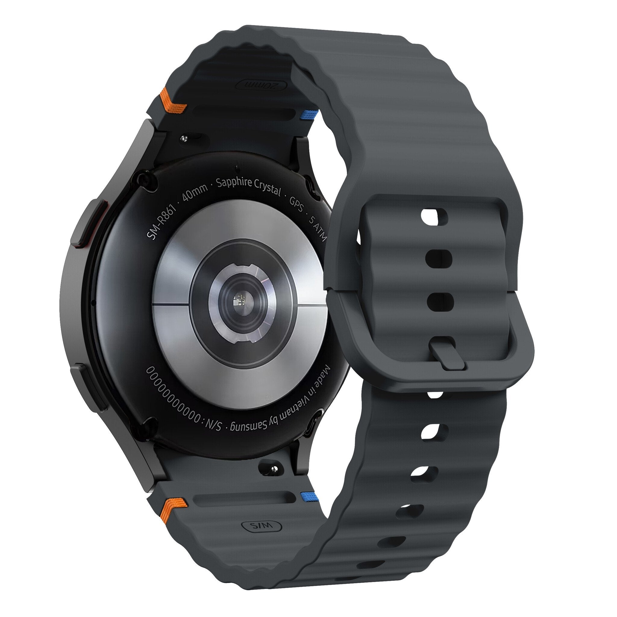 Correa ondulada Samsung Galaxy Watch 4 44mm 6 Classic 43mm (grafito)