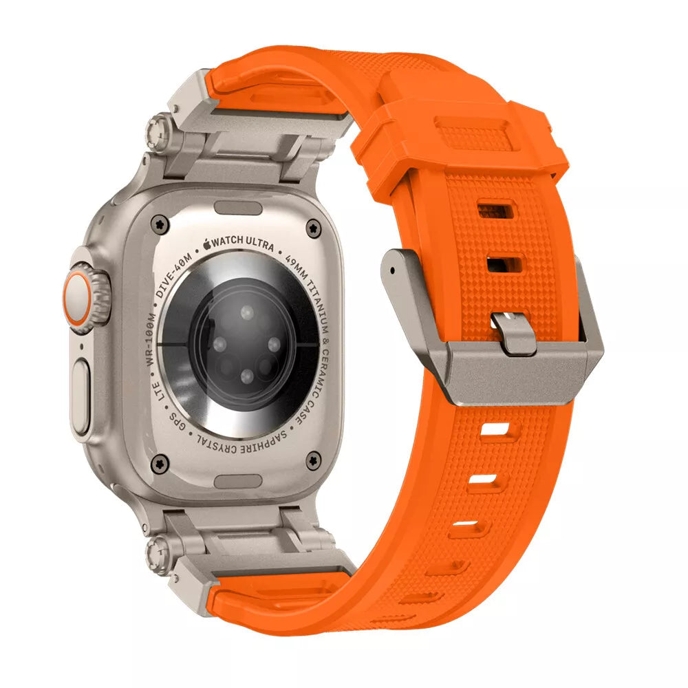 Silicone Strap 'Explorer', on a watch, 3/4 rear view