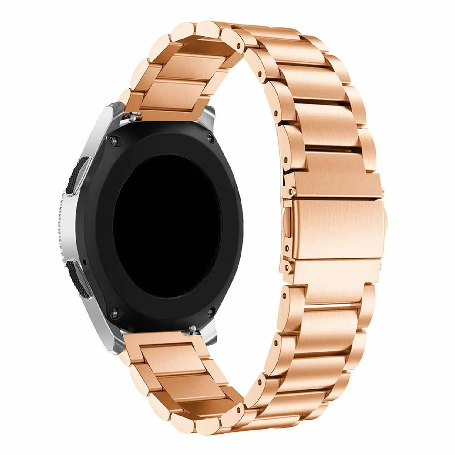 Steel Strap, rose gold, on a watch, 3/4 rear view
