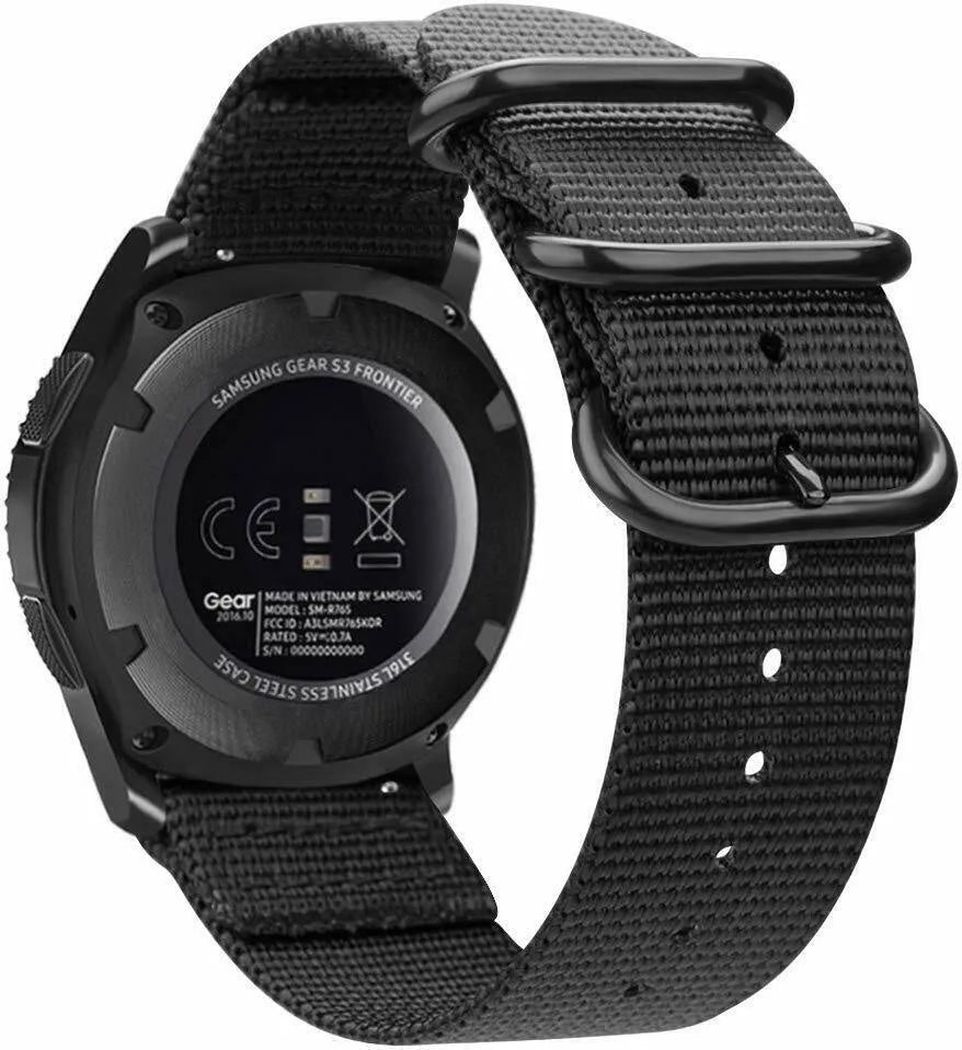 Bracelet nylon con hebilla Fossil Gen 4 Explorist HR (negro)