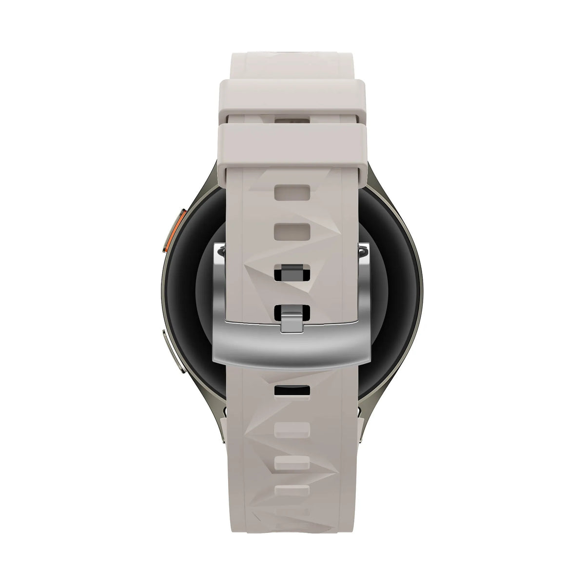 Silicone Strap 'Easy Fit', starlight, on a watch, direct front view