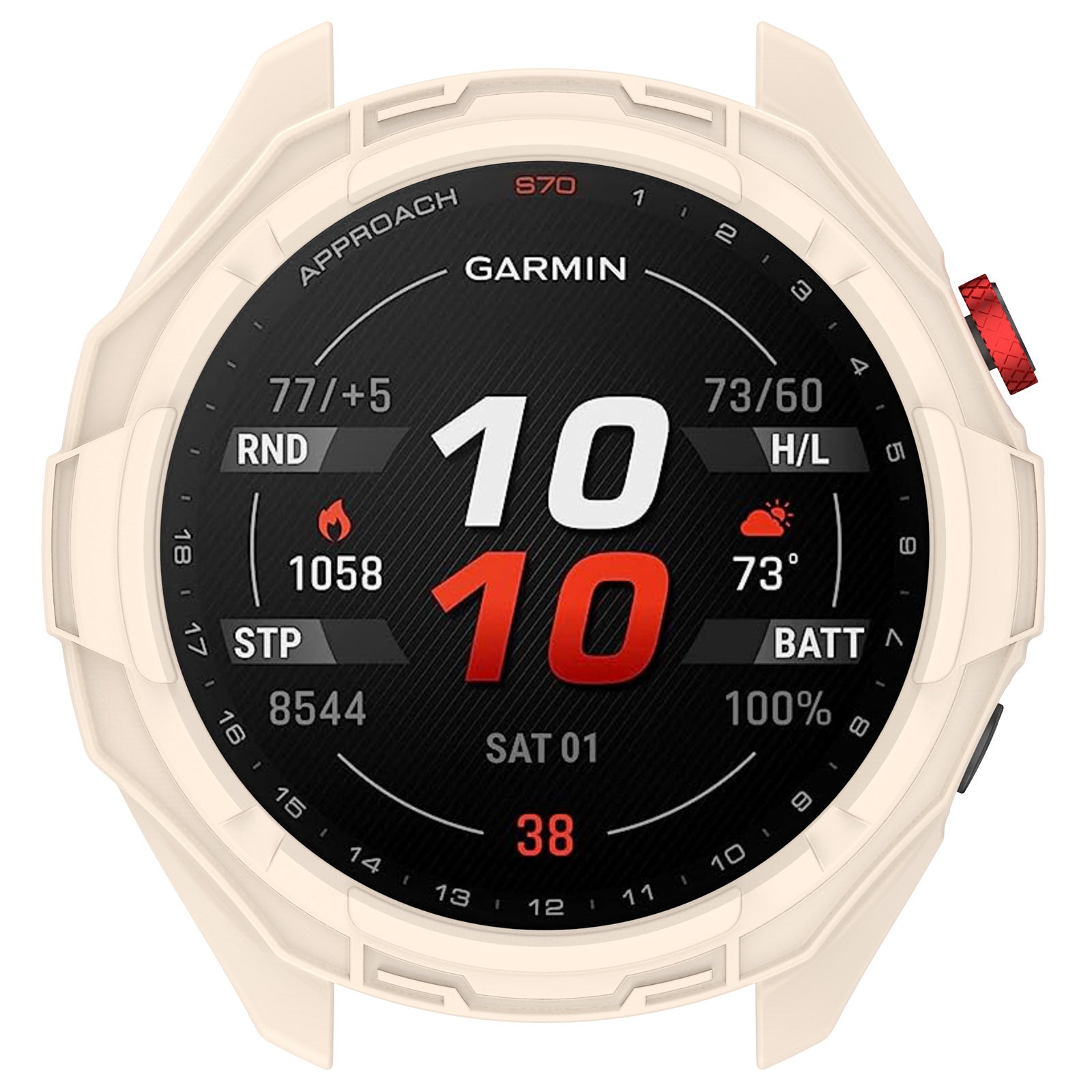 Funda resistente TPU Garmin Approach S70 - 42mm (beige)