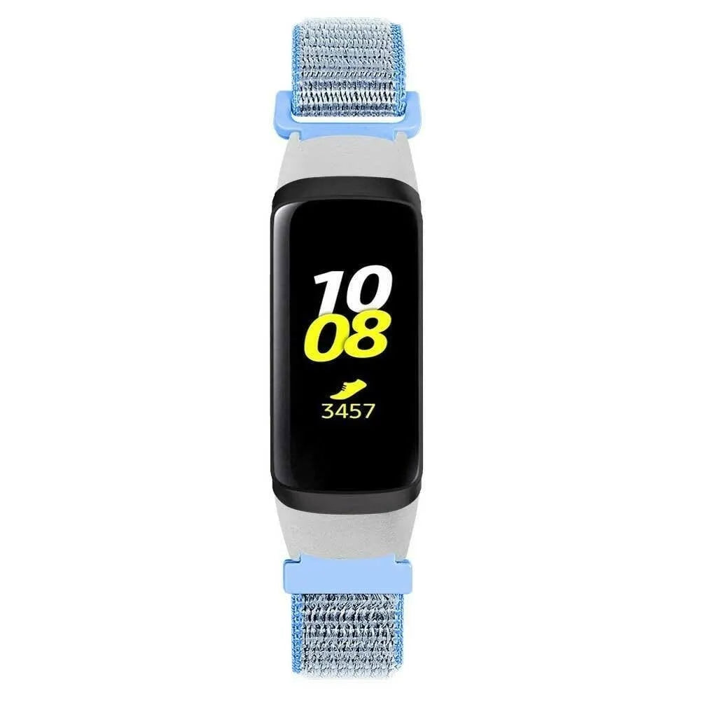 Nylon Strap, light blue, on a watch, direct front view
