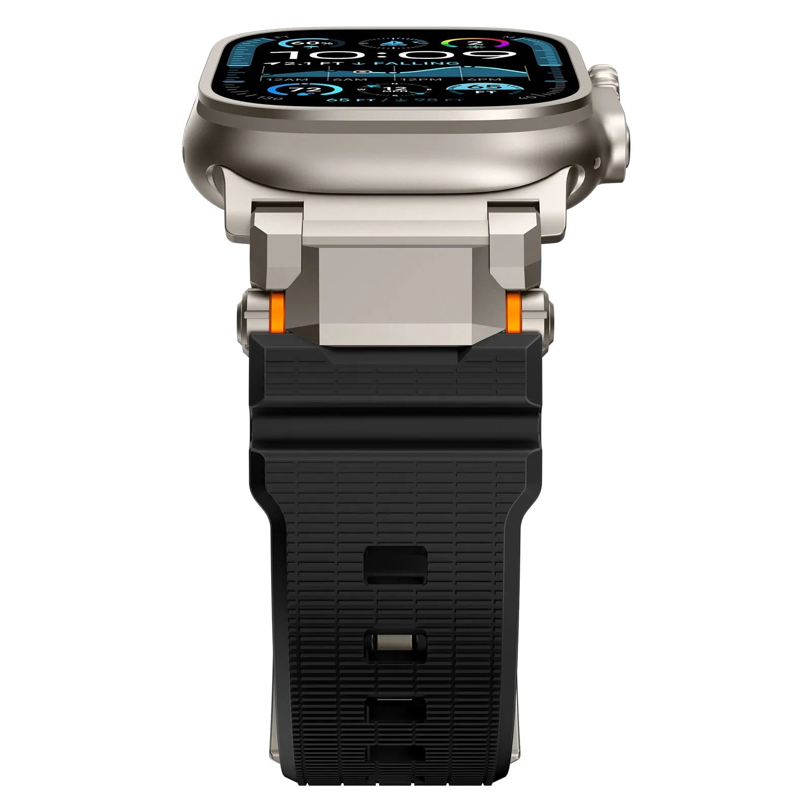 Correa silicona 'Aventurero' Apple Watch (negra/titanio)