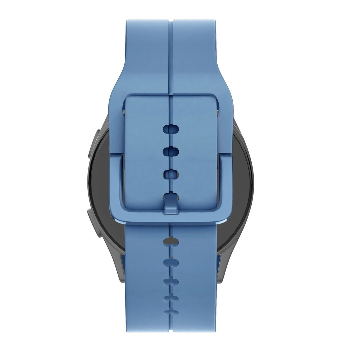 Silicone Strap 'Extreme', grey-blue, on a watch, direct rear view