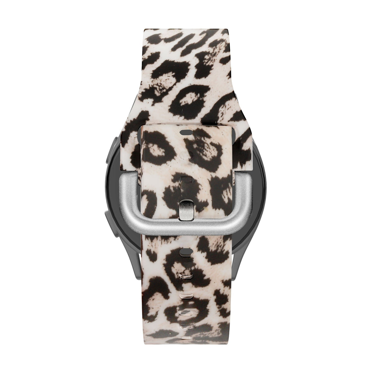 Silicone Patterned Strap, on a watch, direct rear view