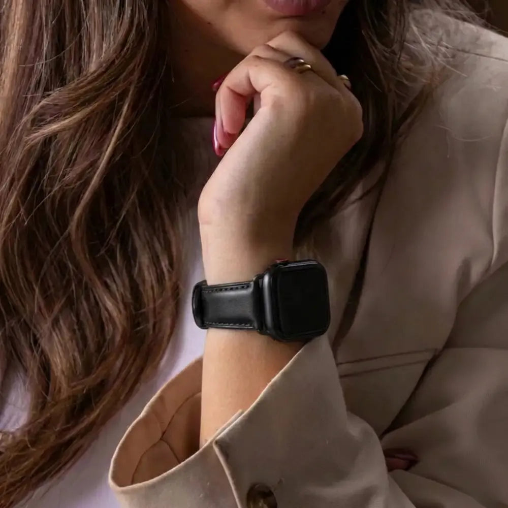 Apple Watch Leather Strap (Black)