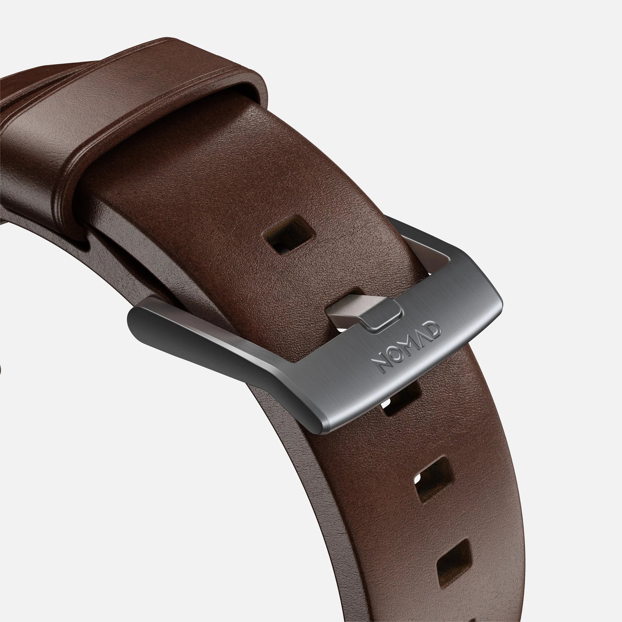 Nomad Correa cuero moderna Apple Watch (marrón/plateado)