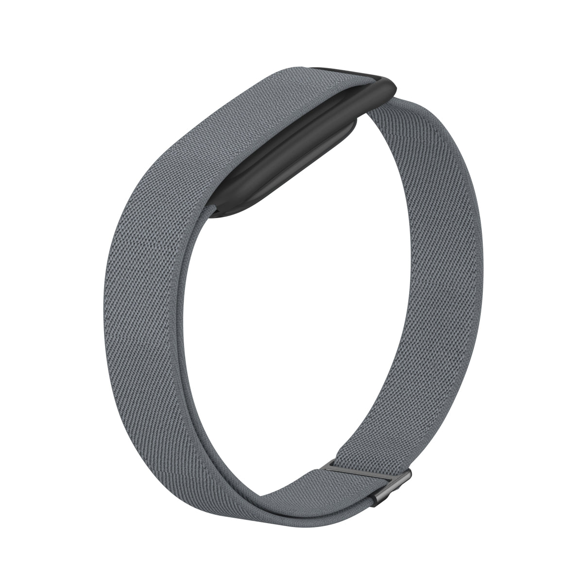 Nylon Elastic Biceps Bracelet, charcoal, without a watch, 3/4 front view